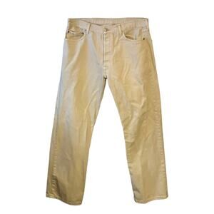 Vintage Levis Jeans Men's 36x30 Beige 501 Button Fly Straight Fit Denim Pants